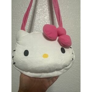 Hello Kitty Plush Face Purse Bag Pink Strap Kids Childrens Small